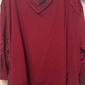 Torrid Red Lace Sleeve Top